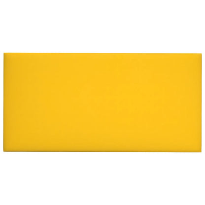 Painel de parede 12 pcs 60x30 cm veludo 2,16 m² amarelo