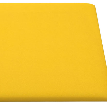 Painel de parede 12 pcs 60x30 cm veludo 2,16 m² amarelo