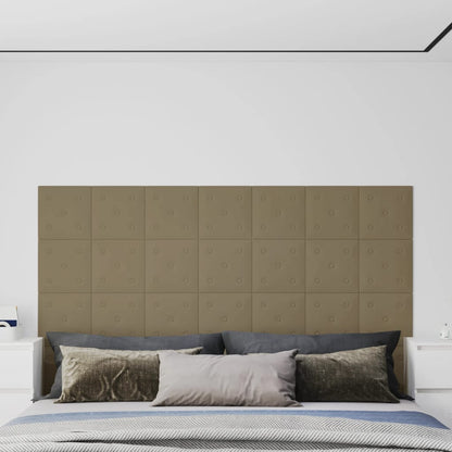 Painel parede 12pcs 30x30cm couro artificial 1,08 m² cappuccino