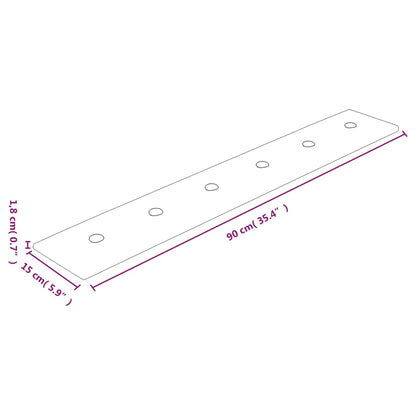 Painel de parede 12 pcs 90x15 cm couro artificial 1,62 m² creme