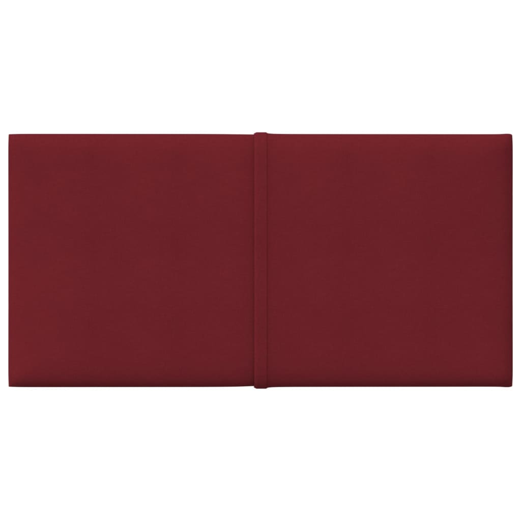 Painel de parede 12 pcs 30x15 cm tecido 0,54 m² vermelho tinto