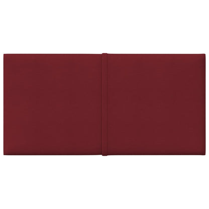 Painel de parede 12 pcs 30x15 cm tecido 0,54 m² vermelho tinto