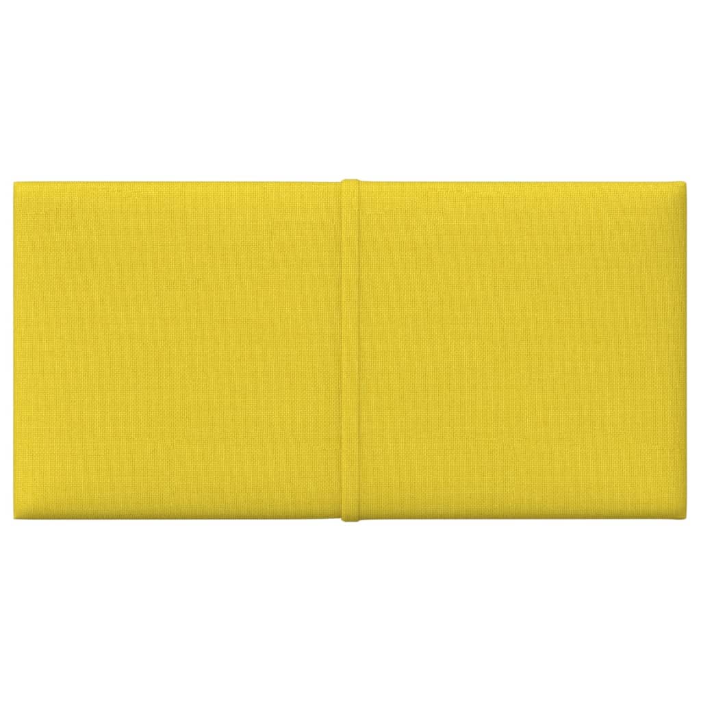 Painel de parede 12 pcs 30x15 cm tecido 0,54 m² amarelo-claro