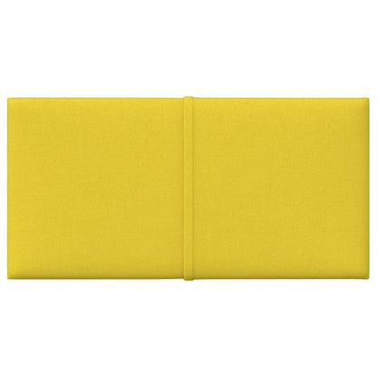 Painel de parede 12 pcs 30x15 cm tecido 0,54 m² amarelo-claro