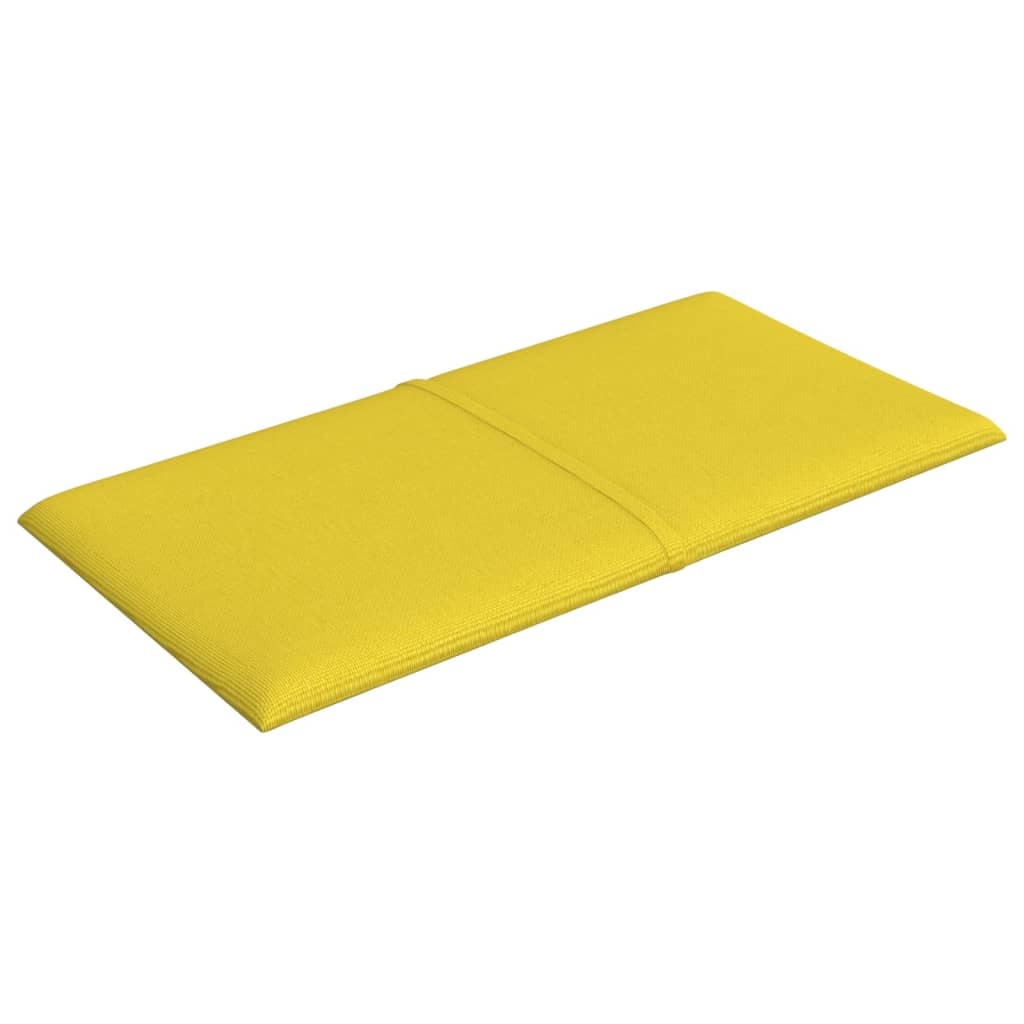 Painel de parede 12 pcs 30x15 cm tecido 0,54 m² amarelo-claro