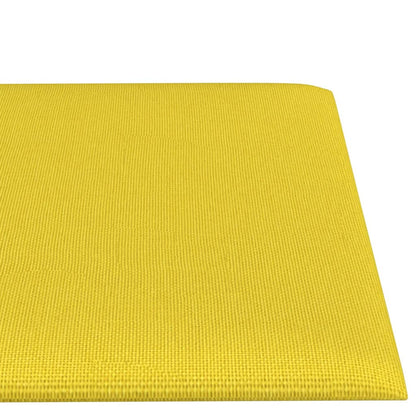 Painel de parede 12 pcs 30x15 cm tecido 0,54 m² amarelo-claro