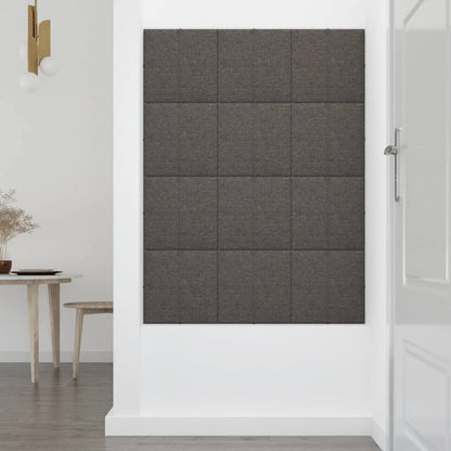 Painel de parede 12 pcs 30x30cm tecido 1,08 m² cor cinza-escuro