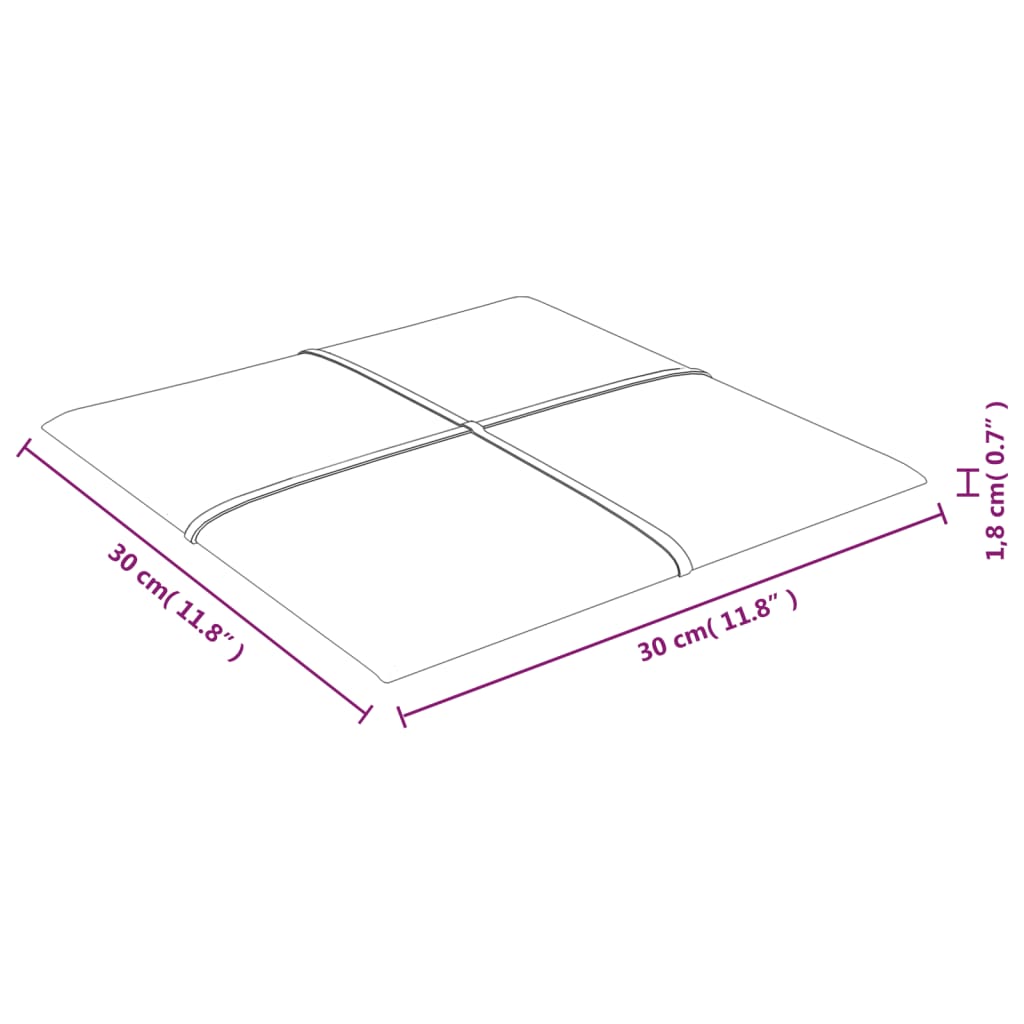 Painel de parede 12 pcs 30x30cm tecido 1,08 m² cor cinza-escuro