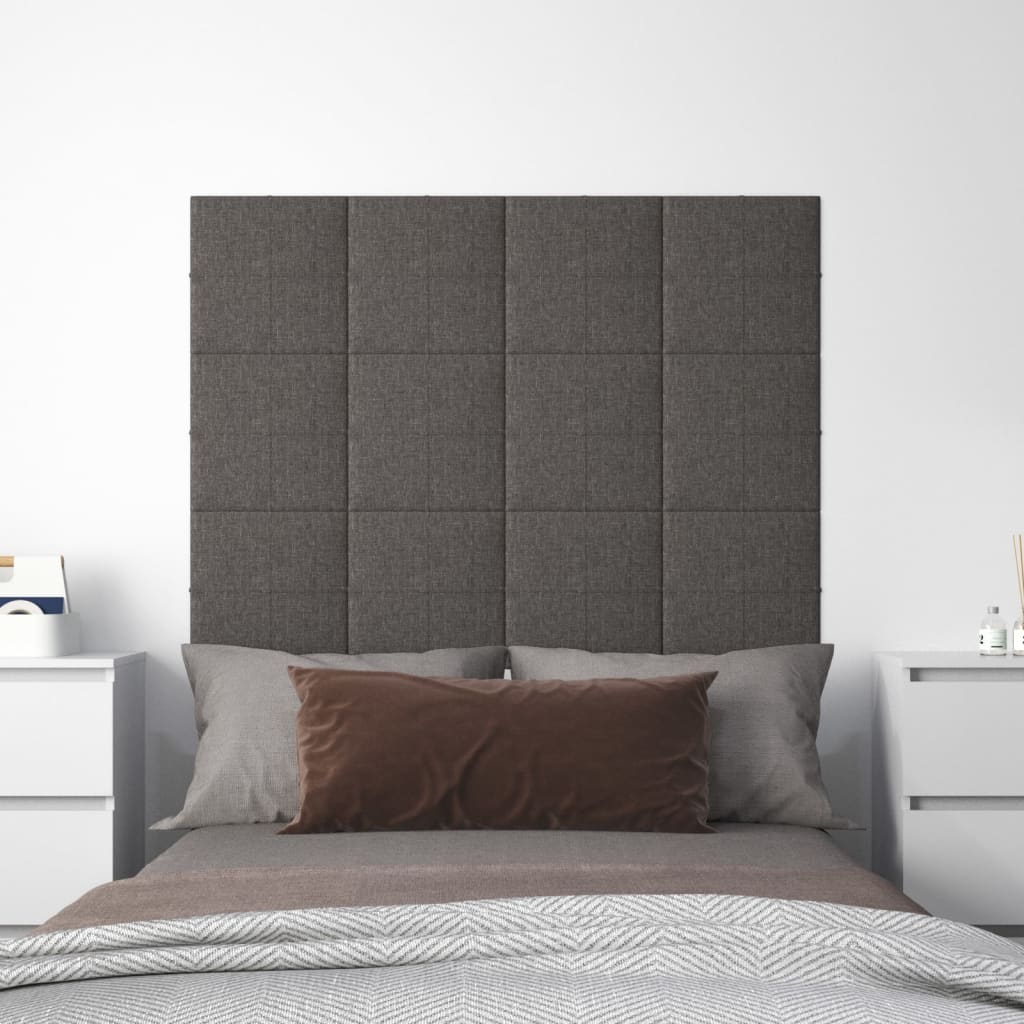 Painel de parede 12 pcs 30x30cm tecido 1,08 m² cor cinza-escuro