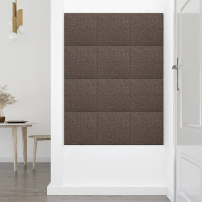 Painel de parede 12pcs 30x30cm tecido 1,08 m² cinza-acastanhado