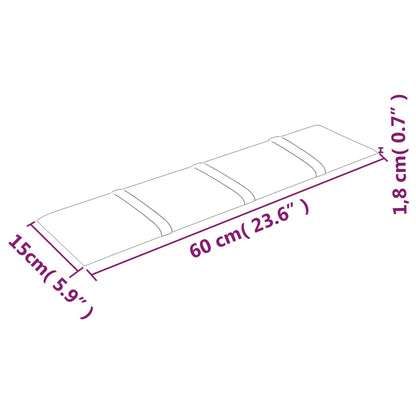 Painel de parede 12 pcs 60x15cm tecido 1,08 m² cor cinza-escuro