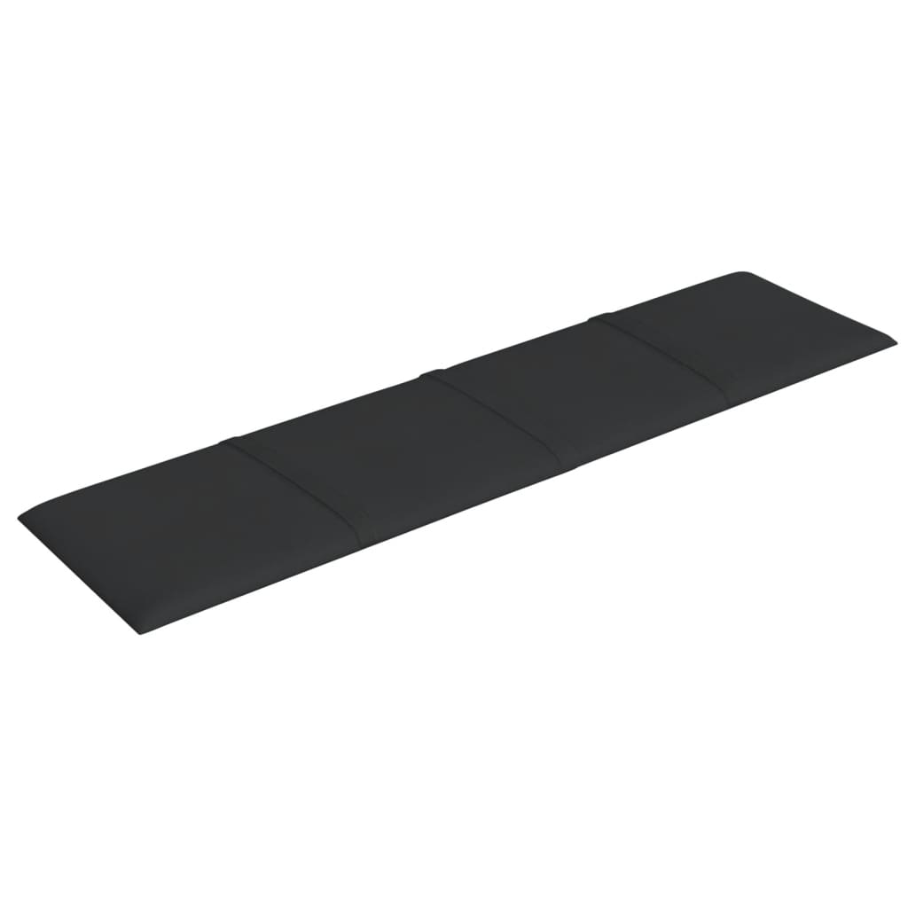 Painel de parede 12 pcs 60x15 cm tecido 1,08 m² preto