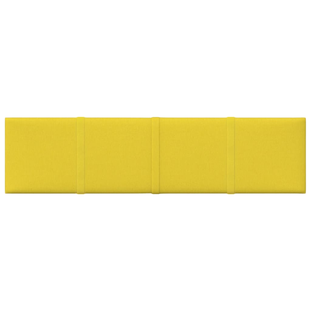 Painel de parede 12 pcs 60x15 cm tecido 1,08 m² amarelo-claro