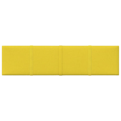 Painel de parede 12 pcs 60x15 cm tecido 1,08 m² amarelo-claro