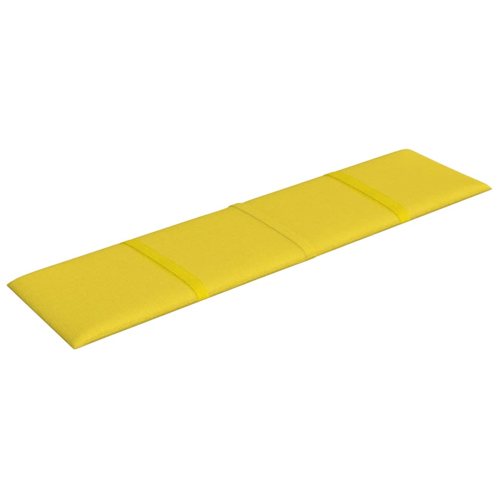 Painel de parede 12 pcs 60x15 cm tecido 1,08 m² amarelo-claro