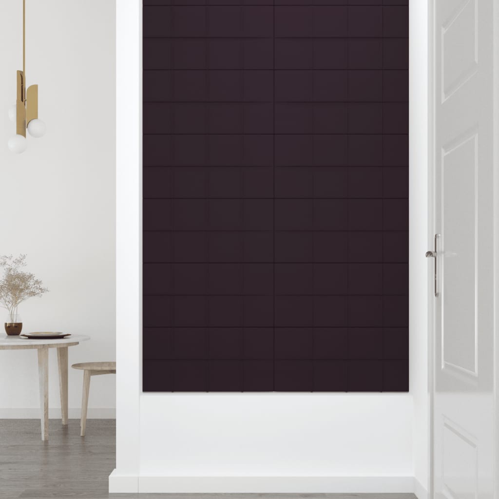 Painel de parede 12 pcs 60x30 cm tecido 2,16 m² roxo