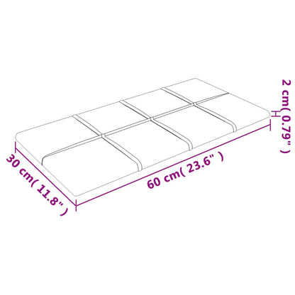 Painel de parede 12 pcs 60x30 cm tecido 2,16 m² roxo