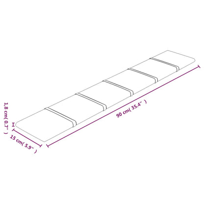 Painel de parede 12 pcs 90x15cm tecido 1,62 m² cor cinza-escuro