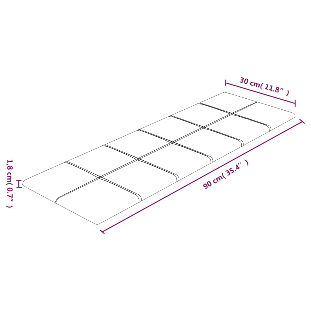 Painel de parede 12 pcs 90x30 cm tecido 3,24 m² cinza-escuro