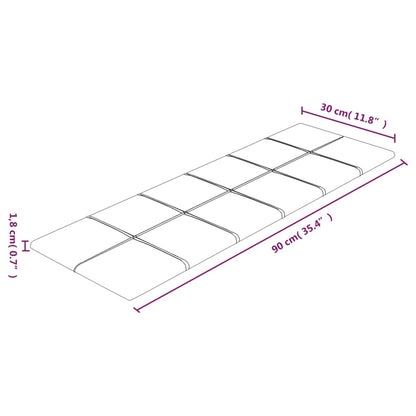 Painel de parede 12 pcs 90x30 cm tecido 3,24 m² cinza-escuro