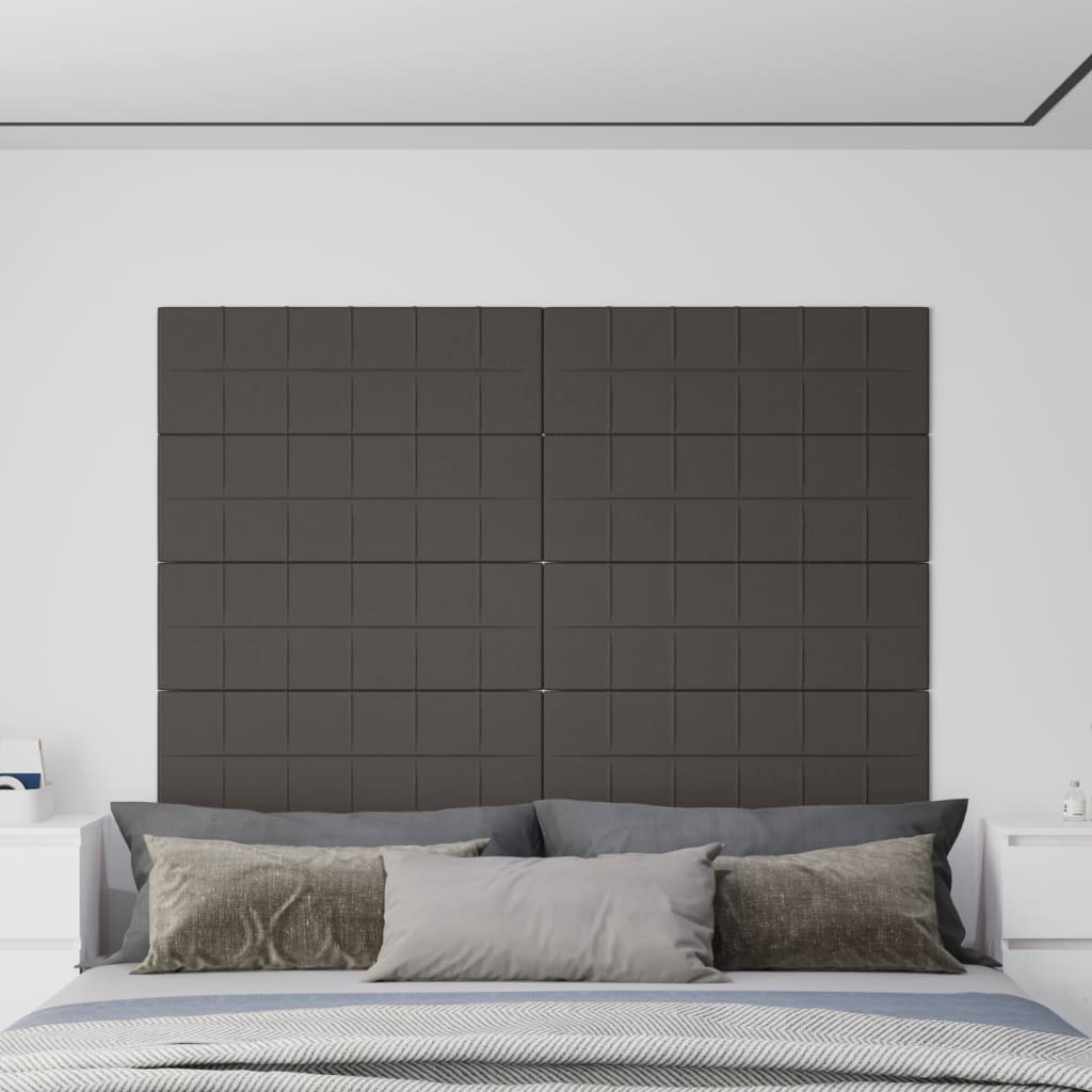 Painel de parede 12 pcs 90x30 cm tecido 3,24 m² cinza-escuro