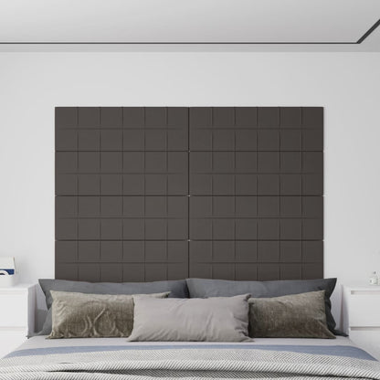 Painel de parede 12 pcs 90x30 cm tecido 3,24 m² cinza-escuro