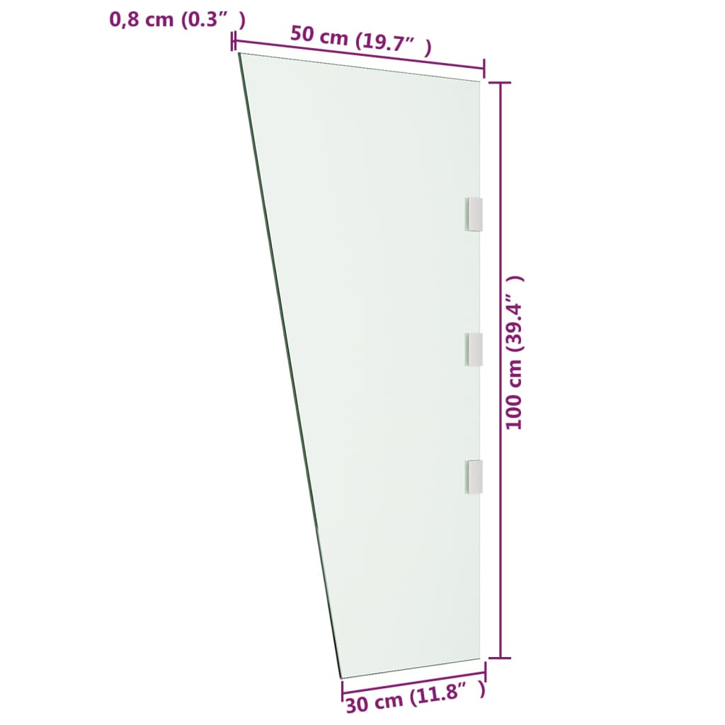 Painel lateral p/ toldo porta 2 pcs vidro temp. transparente