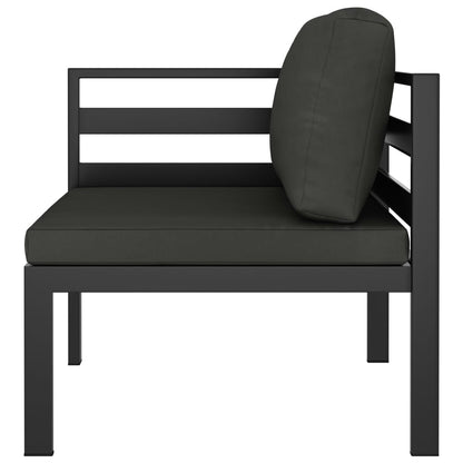 4 pcs conjunto lounge jardim com almofadões alumínio antracite