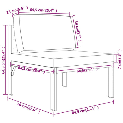 4 pcs conjunto lounge jardim com almofadões alumínio antracite