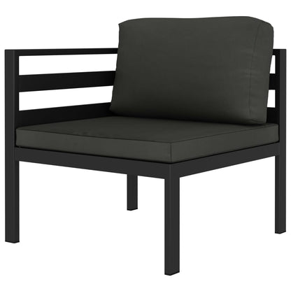 7 pcs conjunto lounge jardim com almofadões alumínio antracite