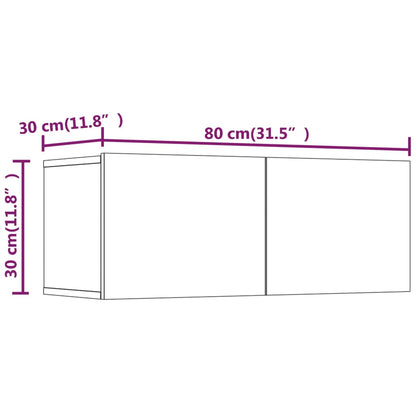 Armários TV 2 pcs 80x30x30 cm derivados madeira carvalho sonoma