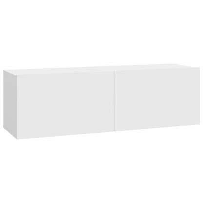 Armários TV parede 2pcs 100x30x30 cm derivados madeira branco