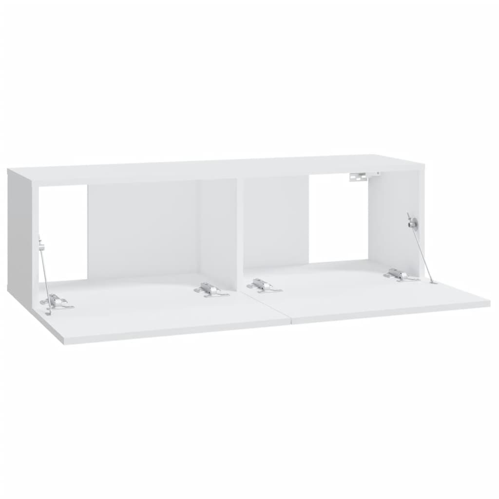 Armários TV parede 2pcs 100x30x30 cm derivados madeira branco