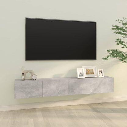 Móveis de TV parede 2pcs 100x30x30cm madeira cinza cimento