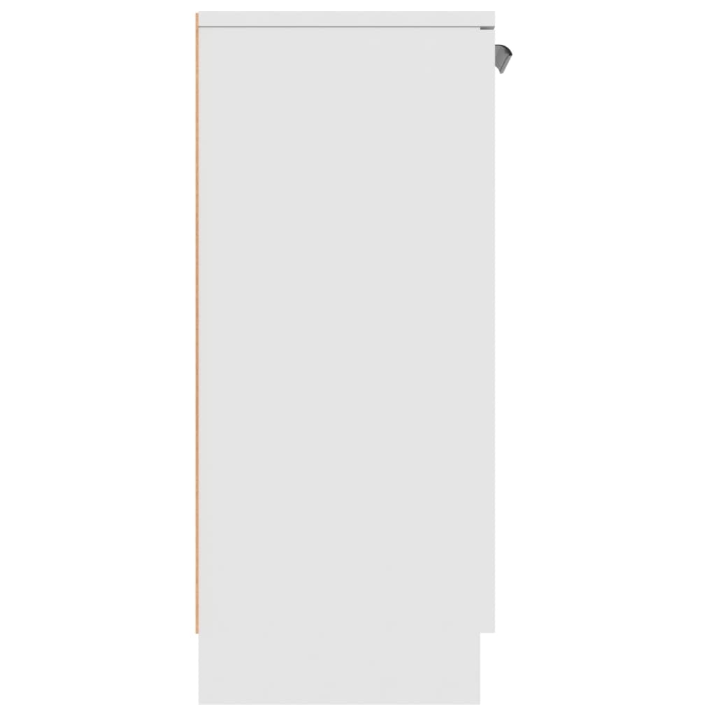 Aparador Flix - Com 2 Portas e 1 Gaveta - Cor Branco - 60x30x70 cm - Em Madeira Processada - Design Minimalista