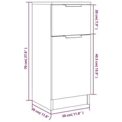 Aparadores 2 pcs 30x30x70cm madeira processada branco brilhante