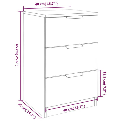 Mesas de cabeceira 2 pcs 40x36x65 cm branco