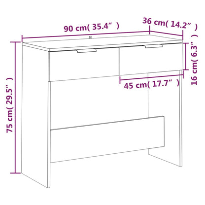 Consola de Entrada Primma - 90x36x75 cm -  Derivados de Madeira - Cor Branco - Design Minimalista