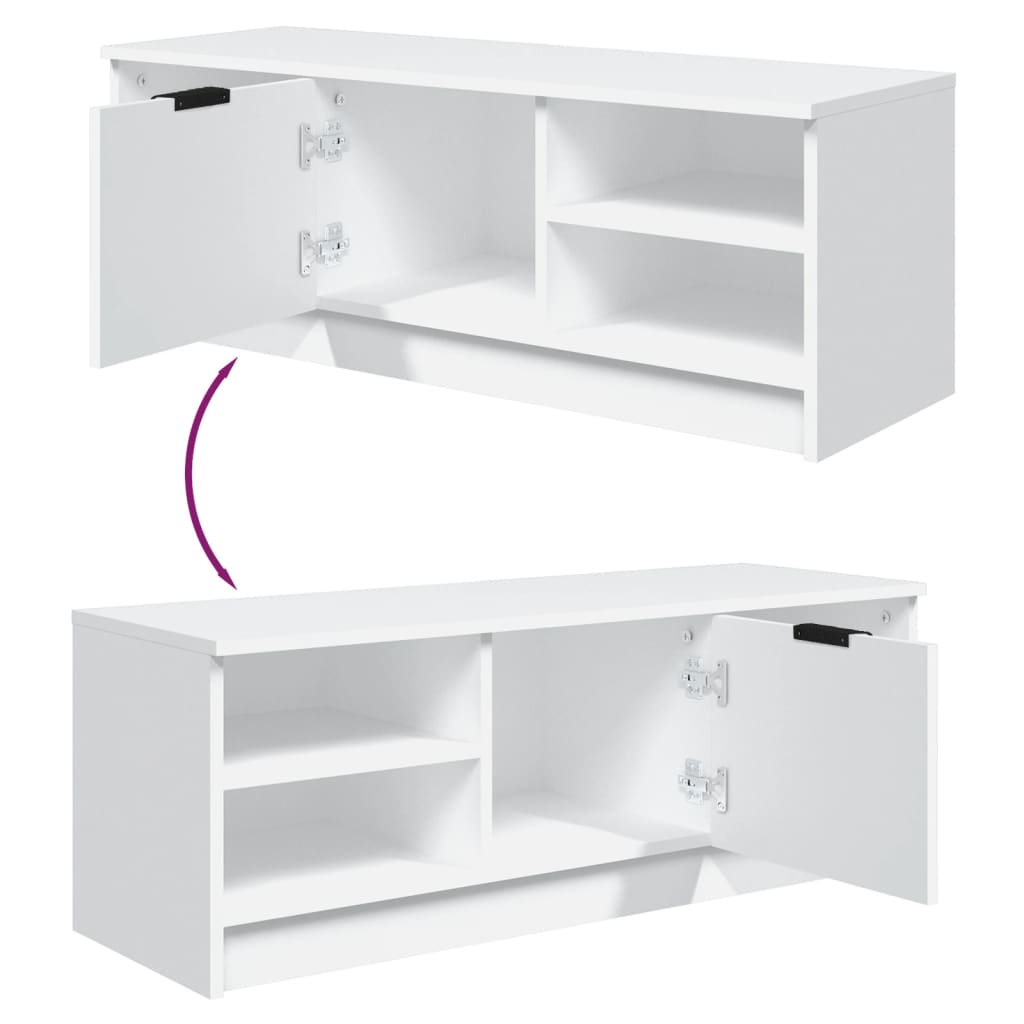 Móvel de TV Flix com 1 Porta e 4 Prateleiras de 102 cm - Branco - Design Moderno