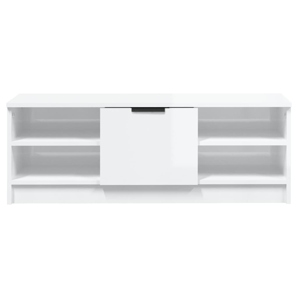 Móvel de TV Flix com 1 Porta e 4 Prateleiras de 102 cm - Branco Brilhante - Design Moderno