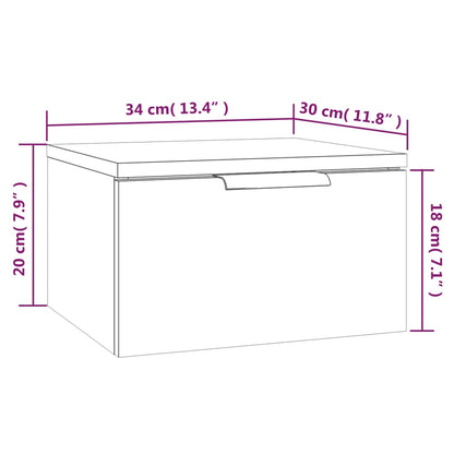 Mesa de Cabeceira Joan-  De Parede - Cor Branco - 34x30x20 cm - Design Moderno