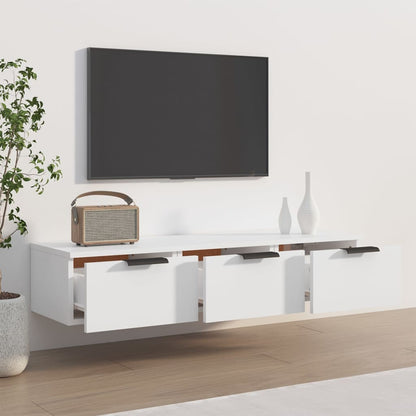 Móvel de TV de Parede Flix com 3 Gavetas de 102cm - Branco - Design Moderno