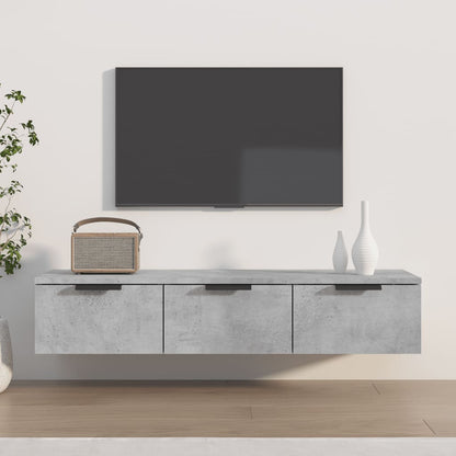 Móvel de TV de Parede Flix com 3 Gavetas de 102cm - Cinzento Cimento - Design Moderno