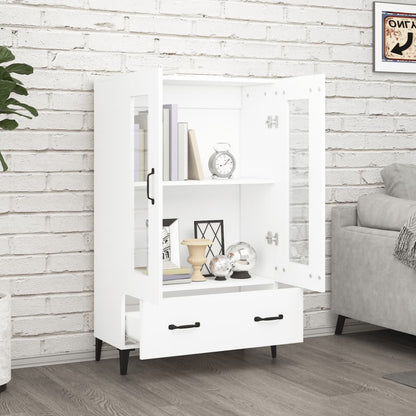 Vitrine Valquiria com Gaveta de 115 cm - Branco - Design Nórdico