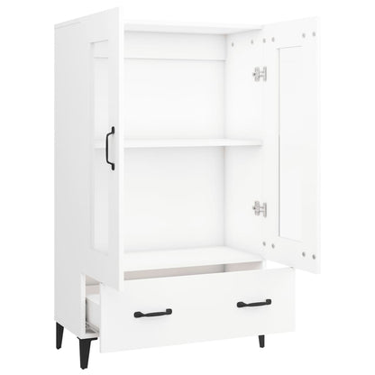 Vitrine Valquiria com Gaveta de 115 cm - Branco - Design Nórdico