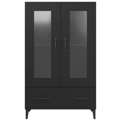 Vitrine Valquiria com Gaveta de 115 cm - Preto - Design Nórdico