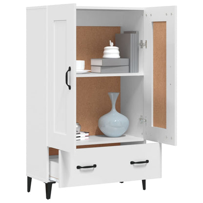 Armário Alto Donneti com 2 Portas e 1 Gaveta de 115 cm - Branco - Design Moderno