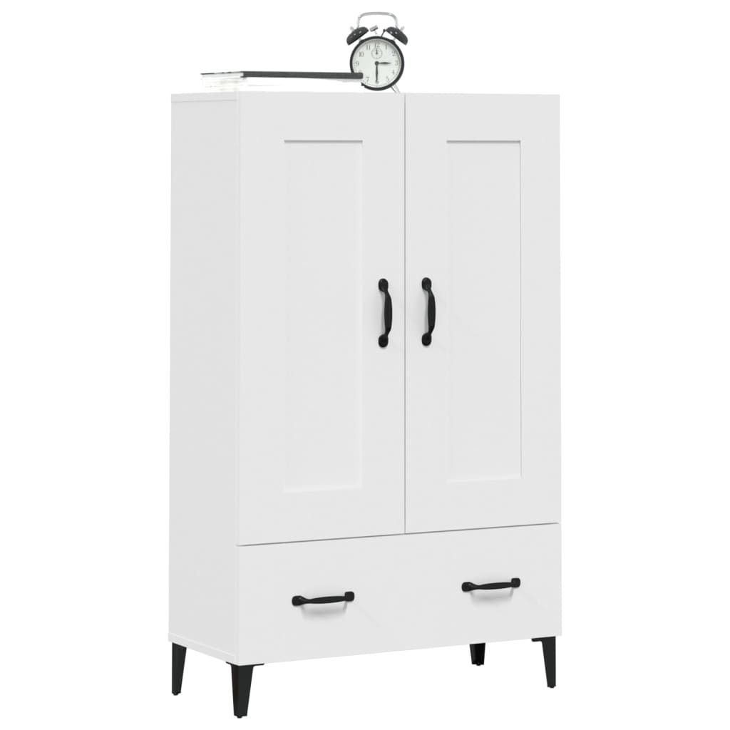 Armário Alto Donneti com 2 Portas e 1 Gaveta de 115 cm - Branco - Design Moderno