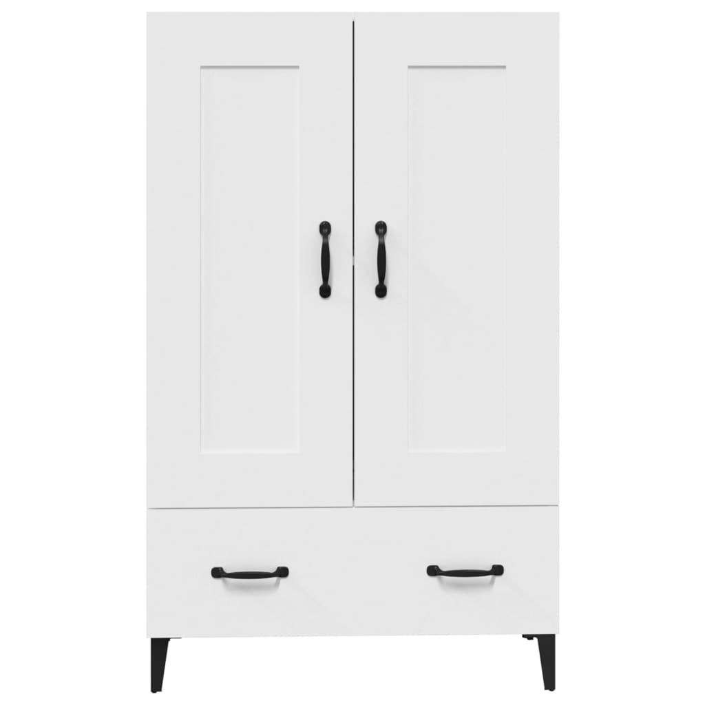 Armário Alto Donneti com 2 Portas e 1 Gaveta de 115 cm - Branco - Design Moderno