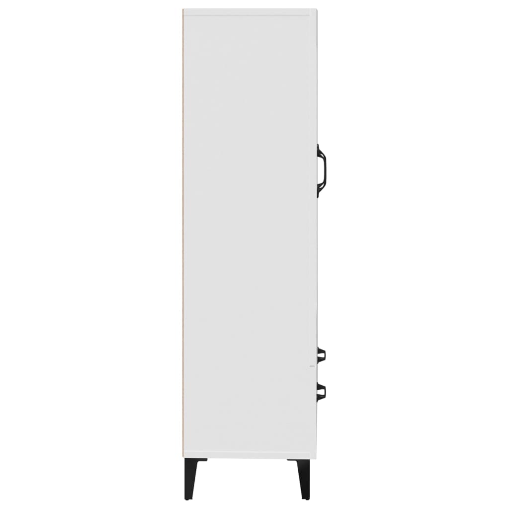 Armário Alto Donneti com 2 Portas e 1 Gaveta de 115 cm - Branco - Design Moderno